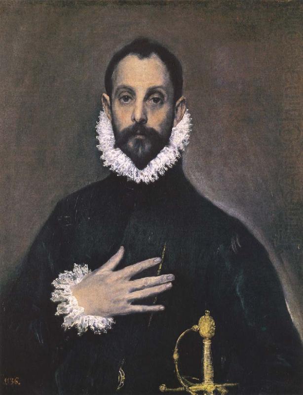 El Greco Nobleman with his Hand on his chest china oil painting image